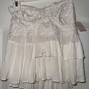 Free people White Lace Tiered Top